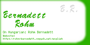 bernadett rohm business card